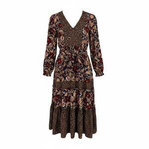 Draper James Paisley Ditsy Floral Mixed Print Tiered Midi Dress